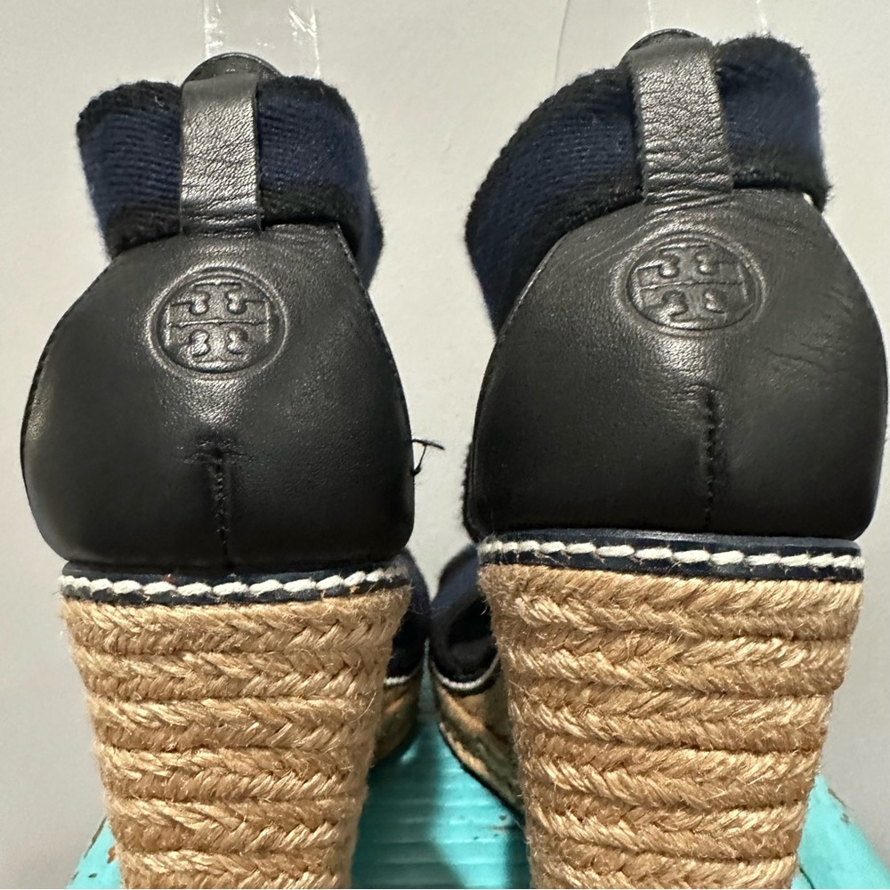 Tory Burch Adonis Espadrille Navy Black Size 9 - Picture 14 of 16